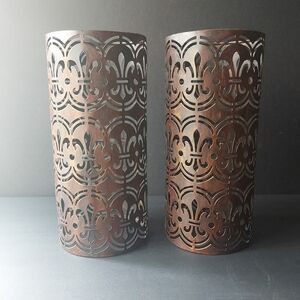 CANDLE HOLDERS and SHADOW CASTERS (2) - 12" tall